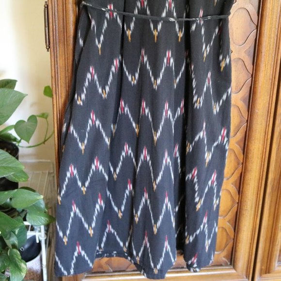 LOFT Chevron Zig Zag Strappy Tie-waist Cami Dress Style# 469763 - Size 10 - Picture 12 of 16